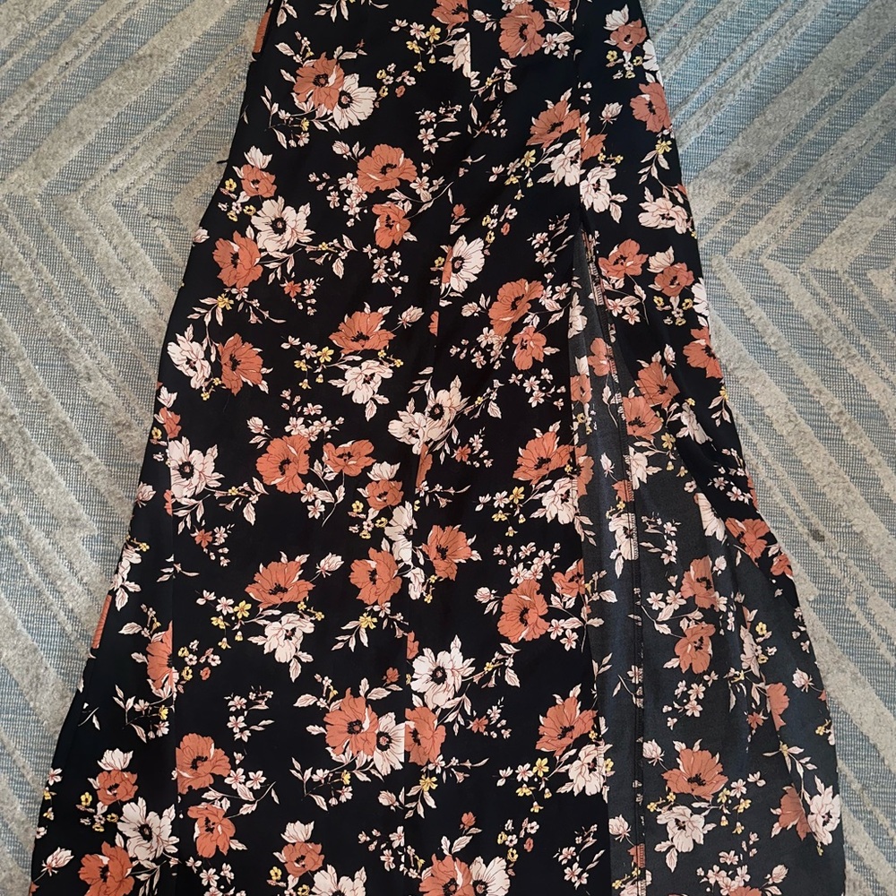 Forever 21 Pink Maxi A-Line Skirt with Slit